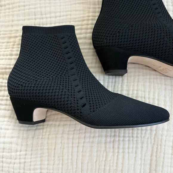 Eileen Fisher Purl Recycled Stretch Knit Bootie Womens Size 6 Black - Picture 4 of 8